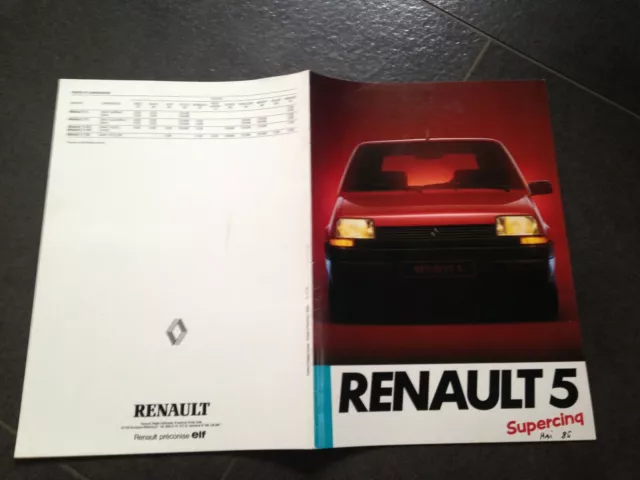 RENAULT SUPER 5  RARE  dépliant catalogue  brochure publicitaire vintage C6