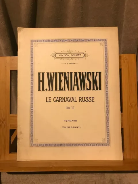 Wieniawski Le Carnaval russe violon et piano op. 11 partition éd. Schott S. 2862