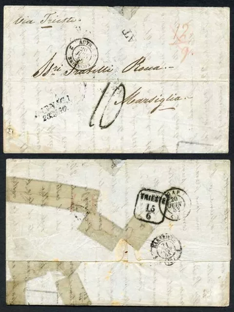 Cyprus 1853 (23 May) entire letter LARNACA two-line ds at lower left.