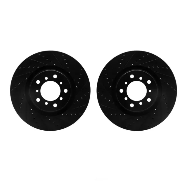 Disc Brake Rotor Set-Rotors-Drilled and Slotted-Black DFC fits 01-06 BMW M3