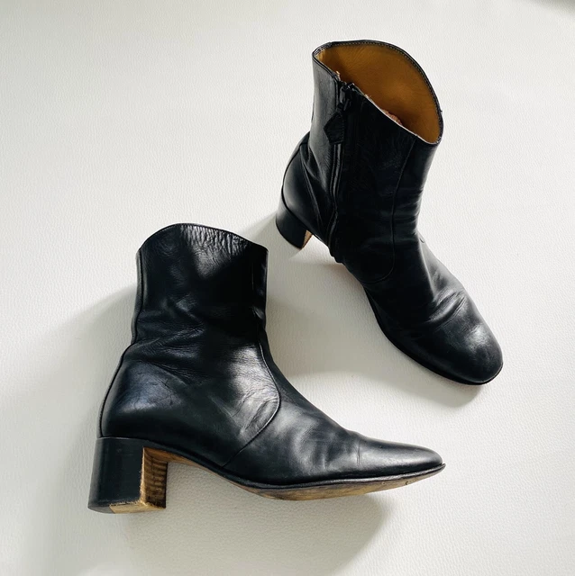 Bottines en cuir noir HERMES - Pointure 38