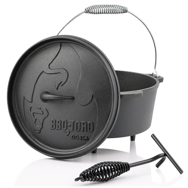 BBQ-Toro Dutch Oven DO45A, 3,1 L Alpha Gusseisen Kochtopf, Gusstopf *B-Ware*