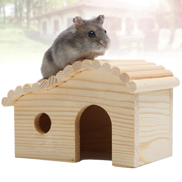 1PC Hütte Holz Haustier Hamster Hause Pet Lebensraum Hamster Hideout