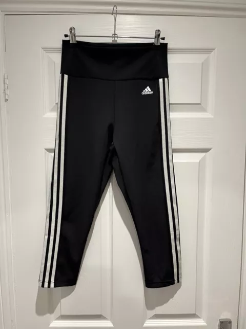 Women's Adidas Gl3985 Move High Rise 3 Stripes 3/4 Sport Leggings - Small (8-10)