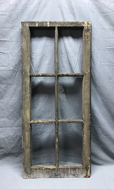 Single Antique 6 Lite Casement Window 17x38 Shabby Cabinet Chic Old VTG 1823-22B