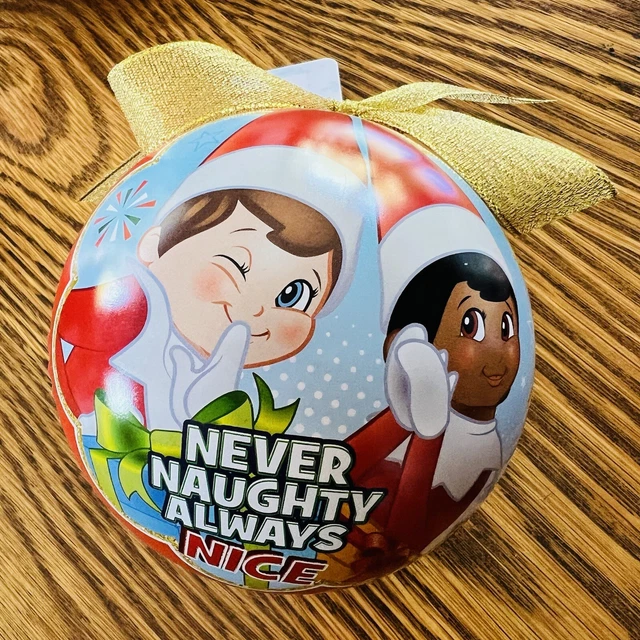 Elf On The Shelf Tin Bauble With Cookies Free Postage!!!