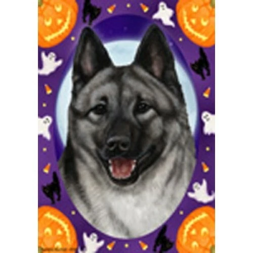 Halloween Garden Flag - Norwegian Elkhound 124031