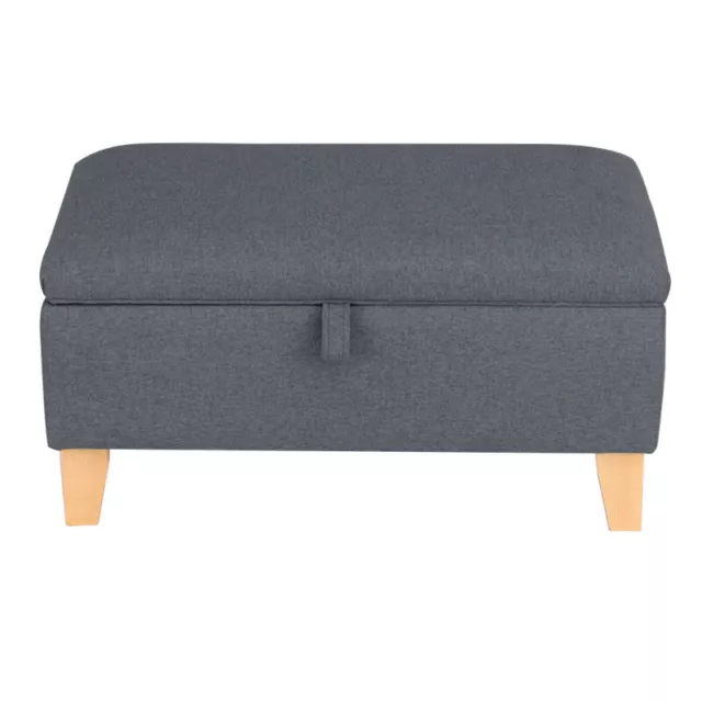 Large Upholstered Footstool Storage Box Bench Chair Ottoman Pouffe Seat Stool UK