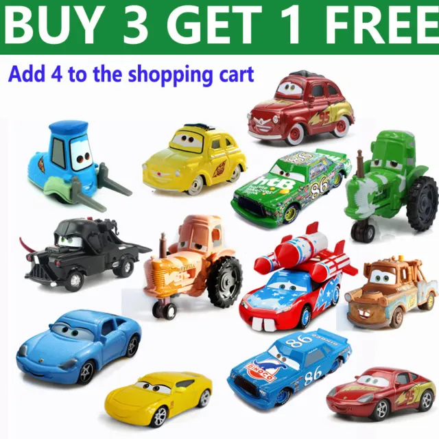 Disney Pixar Cars Diecast 1:55 Lightning McQueen Mater Toys Lot Loose Model Car