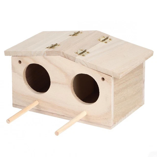 Grand Nichoir En Bois Pour Oiseaux (perruches, Inséparables) - Dimensions 29x15x15 Cm, Couvercle à Charnière