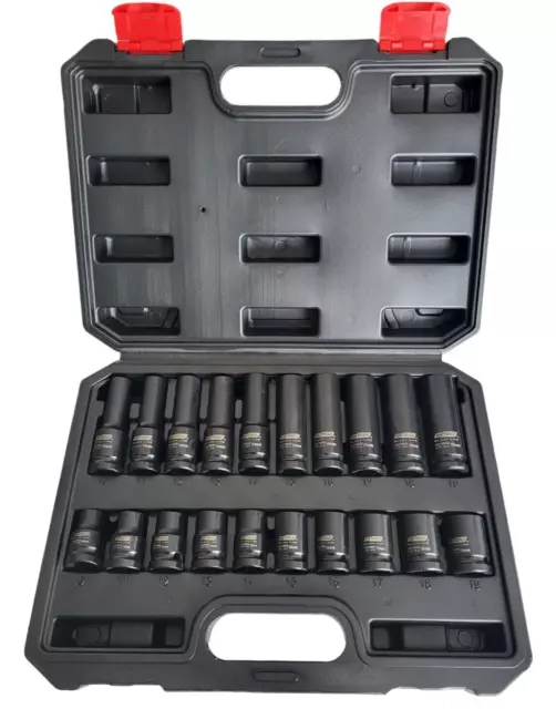 Coffret Douilles a choc court et longue Douille Impact Professionnel  1/2 20 Pcs 3