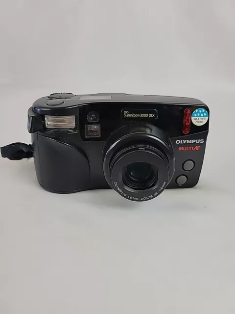 Olympus SuperZoom 3000 DLX 35mm Point And Shoot Film Camera Tested Working