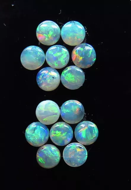 Australian White/Precious Opal 3mm Coober Pedy Natural 14 Stone Parcel