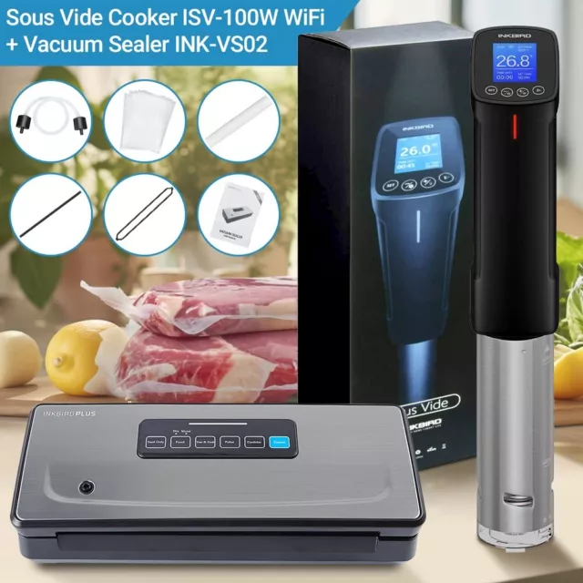 Sous Vide Precision Cooker WiFi 1000W+Vacuum Sealer Macchine Per Sottovuoto 220V