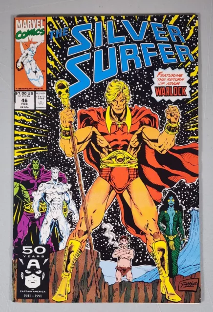 Silver Surfer Vol 3 #46 VF/NM Direct Thanos Warlock Marvel 1991