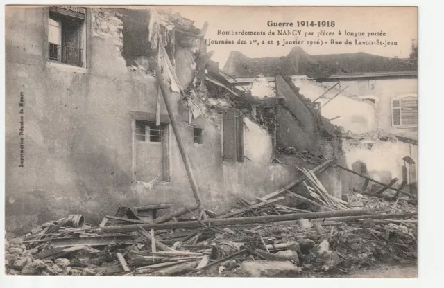 NANCY - Meurthe & Moselle - CPA 54 - Bombardements Guerre - Rue Lavoir St Jean