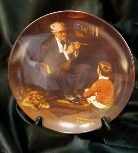 Norman Rockwell Collector Plate THE TYCOON 1982 vintage 8 1/2" Knowles. New Mint