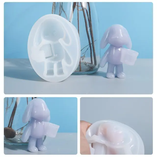 Easter Bunny Rabbits Silicone Mould Fondant Chocolate Mold Cube DIY. Jelly O0D4