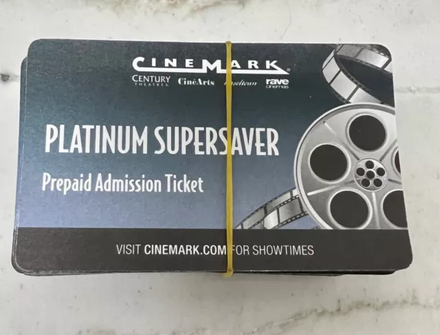 50 CINEMARK PLATINUM SUPERSAVER Prepaid Movie Tickets - No Exp.