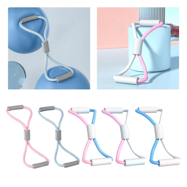 Bande De Résistance En Forme De 8 - Pour Entraînement Maison, Yoga, Pilates - Rose/violet/bleu - 9