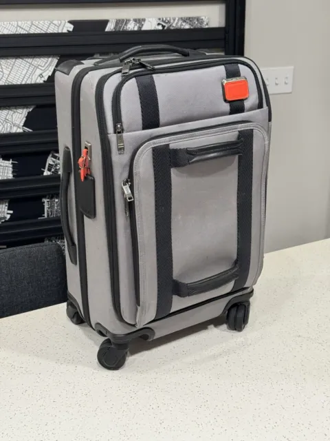 Tumi Merge 22” Grey/Bright Red Expandable 4-Wheel Carry-On Luggage W/ TSA Lock