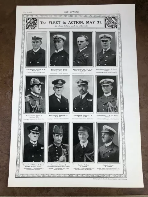 ww1 full page print - the fleet in action may 31st ( admirals )