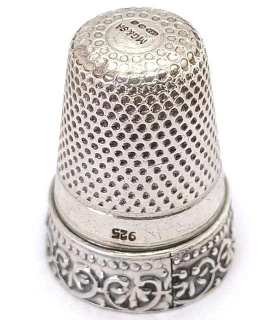 Antique Sterling Silver Thimble by MG & SA