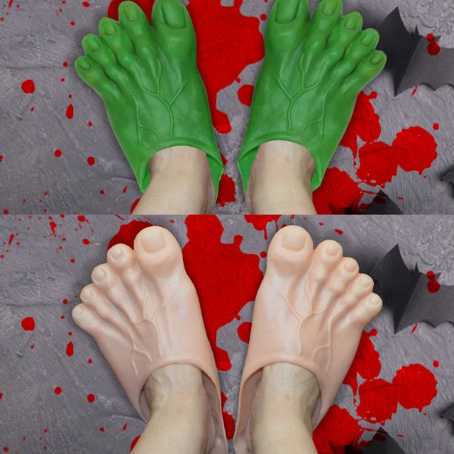 FUNNY BARE FEET Slippers Caveman Feet Adult Halloween Costume