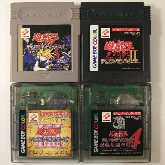 Yu-Gi-Oh! Duel Monsters 1 2 3 4 Game Lot (Nintendo Game Boy Color GB GBC) Japan