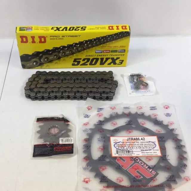 DID 520VX3 Gray High Carbon Steel Pro Street Motorcycle Drive Chain Used