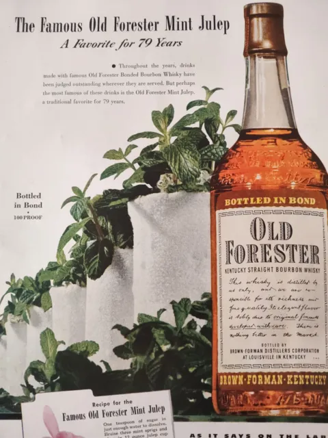 1949 Original Esquire Art Ad Advertisement OLD FORESTER Bourbon Whiskey