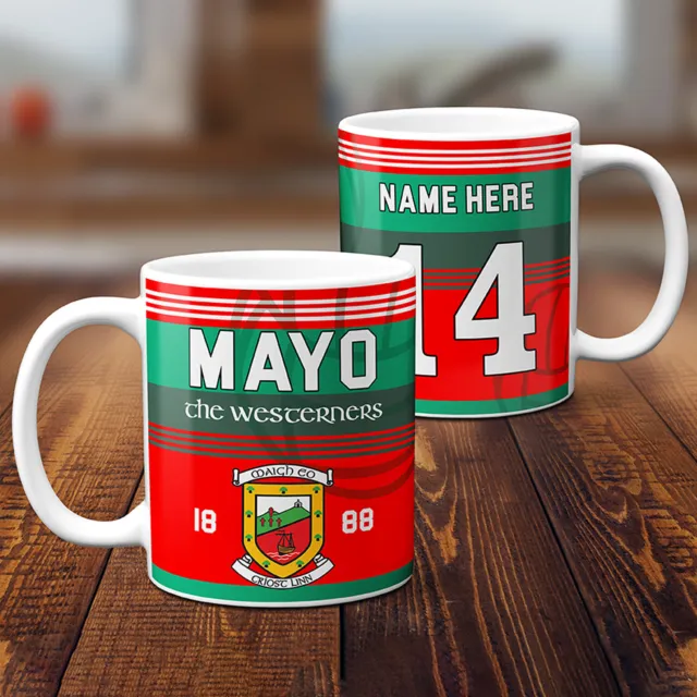 Personalised Mayo Mug Football GAA Fan Gaelic Cup Irish Dad Birthday Gift GNM18