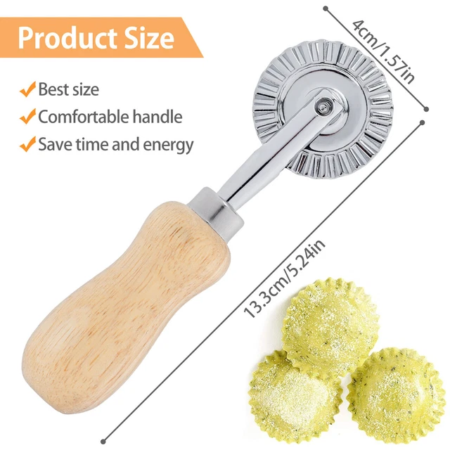 Pastry Wheel Cutter & Decorator - Dual Wheel Kitchen Tool For Pie Crust, Pasta, Ravioli & Pizza Dough - View #6