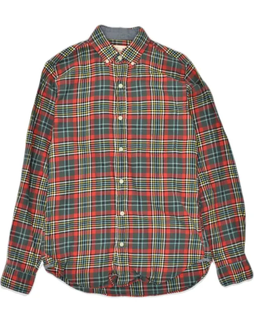 J. CREW Mens Flannel Shirt Small Red Check Cotton DI02