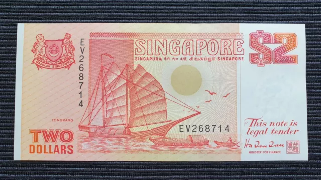 SINGAPORE $2 Dollars ND 1990 P27 TDLR UNC Banknote