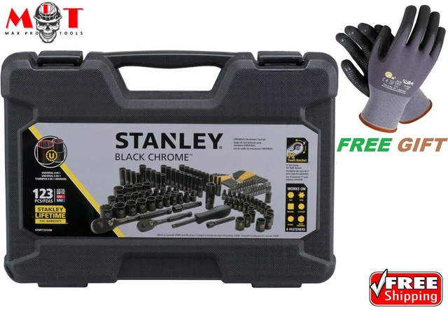 STANLEY 123 PIECE MECHANICS Tool Set Black Chrome STMT72254W