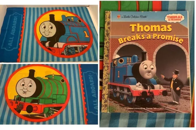 Funda de almohada Thomas the Train 2001 todo a bordo y Thomas Little Golden Book 2006