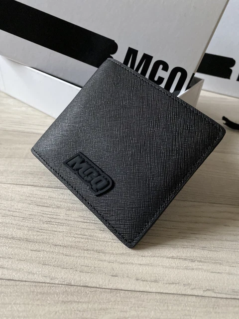 MCQ Alexander McQueen Bi Fold black leather wallet new in box with dust bag