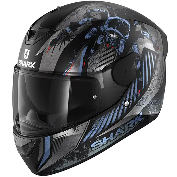 Shark D-Skwal 2 Atraxx Black Anthracite Blue Full Face Motorcycle Helmet