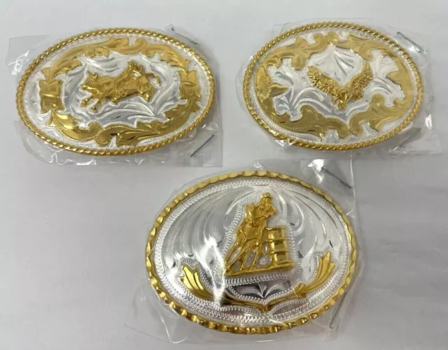 1 Mexican Alpaca Silver Brass Metal Western Belt Buckle Various Designs Availa.