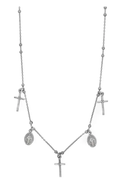 Natalie B Jewelry Miraculous Necklace In Oxidized Silver, Made In Italy -$70