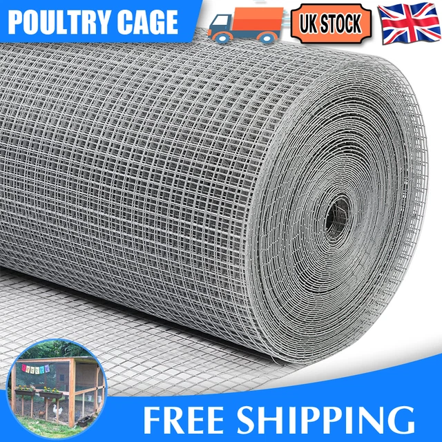 WELDED WIRE MESH 1"x1" Galvanised Fence Aviary Rabbit Hutch Chicken Run