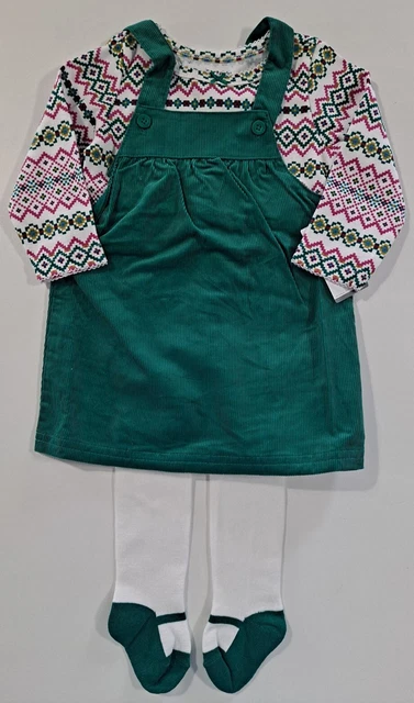 Toddler Girl Carters Green Jumper In Size 12 Months Sku #33