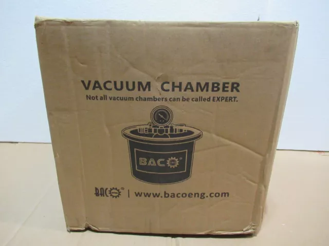 BACOENG 3 Gallon Tempered Glass Lid Stainless Steel Vacuum Chamber Perfect fo...
