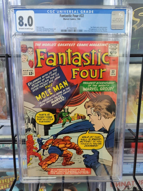 Fantastic Four #22 (1964) - Cgc Grade 8.0 - 2Nd Appearance Of Mole Man!
