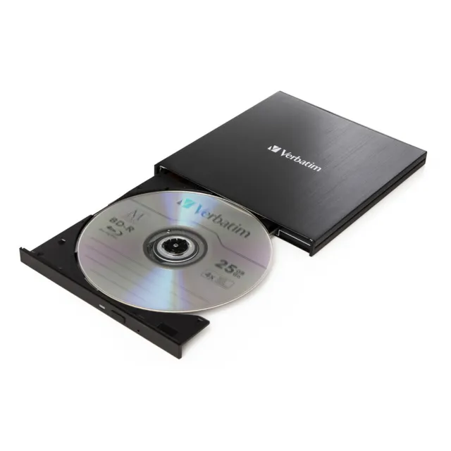 Verbatim USB 3.1/USB-C Ultra HD 4K External Slimline Blu-Ray Writer For Laptop