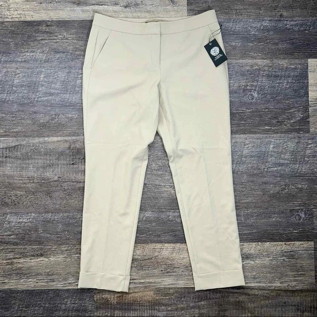 NWT Vince Camuto tan straight cuffed leg business casual dress pants size 6 B176