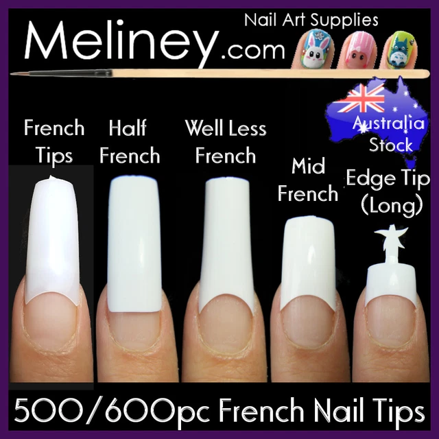 500/600PC FRENCH NAIL Tips Nails Square Long Short False Fake Acrylic