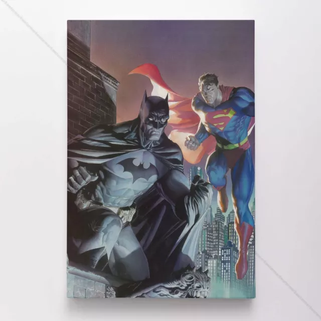 Superman Batman Poster Canvas Alex Ross Jim Lee DC Comic Book Art Print