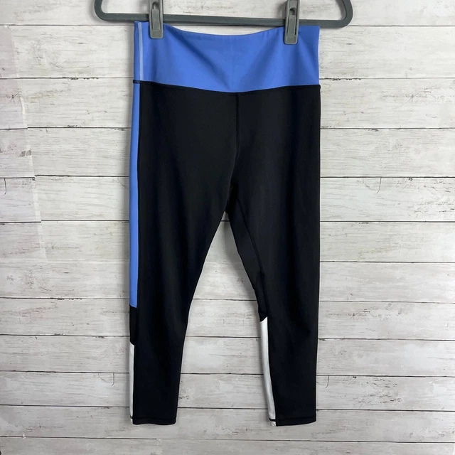 Zyia Active Girls Black/Blue Paneled Leggings